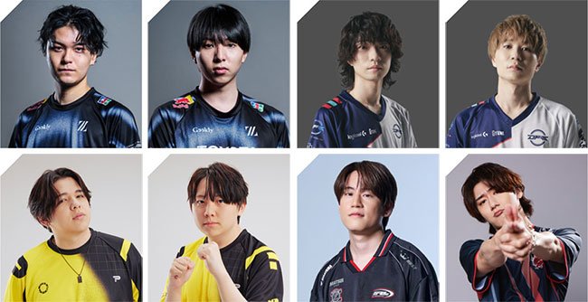 ゲストプレイヤーも多数参戦。上段左からDepさん、SugarZ3roさん、Meiyさん、SSeeSさん。下段左からCaedyeさん、Seoldamさん、nethさん、rionさん
