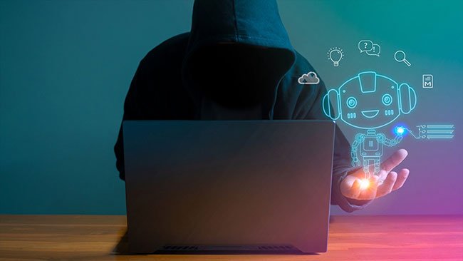 ロボットを使用する悪質なユーザーのイメージ